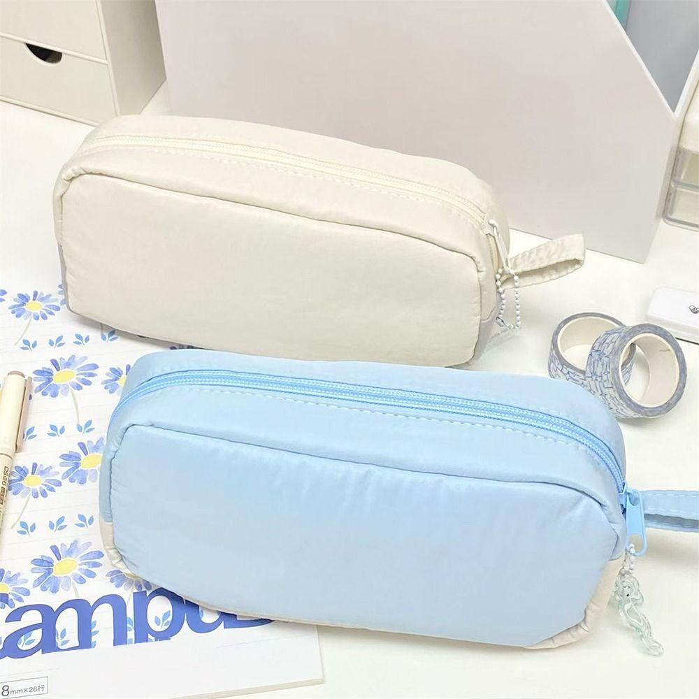 Large Capacity Pencil Pouch 2-Layer Stationery Bag Portable Pen Bag  Students