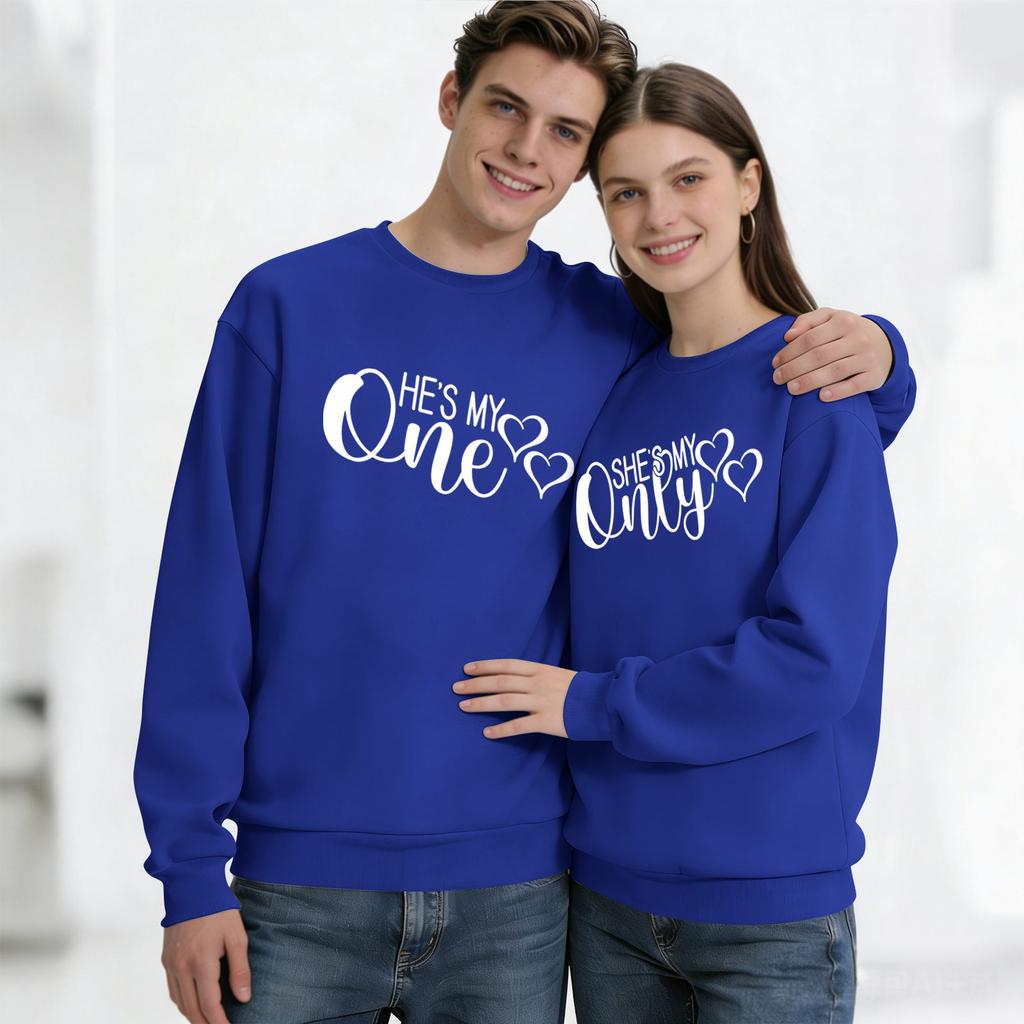 Men's Round Neck Long Sleeve Top, Unisex, Couple Casual Sports Top Set