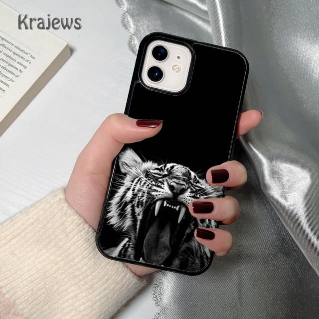 Animal White Tiger Pattern Soft Phone Case Cover For iPhone 17 Air 16 15 14 Plus 11 12 13 Pro Max Coque Fundas