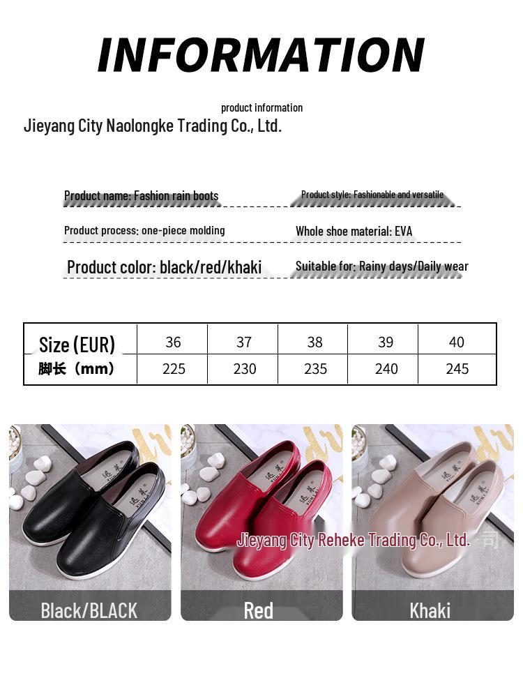 Women's Waterproof Slip-On Rubber Shoes - Non-Slip, Low-Top Fashion for Kitchen, Outdoor, and Rain 