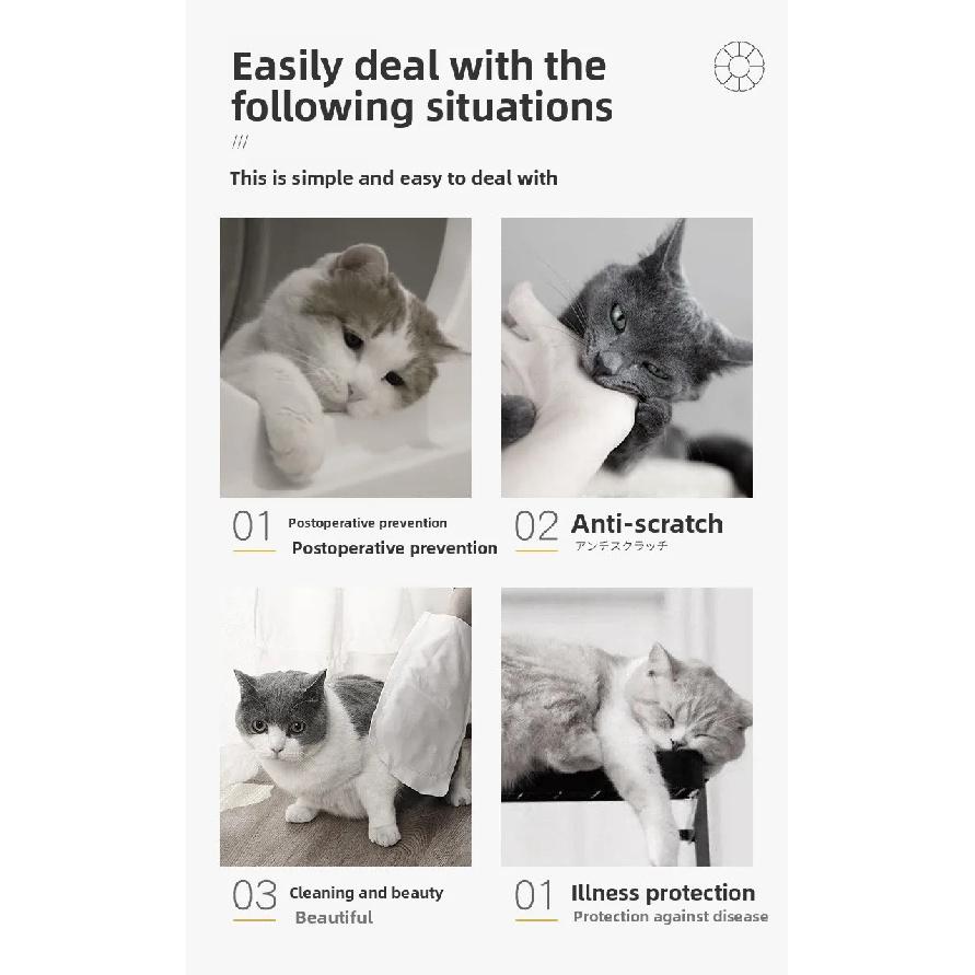 Pet Recovery Collar for Cats and Dogs Soft Adjustable Anti-Bite Anti-Scratch Elizabethan Collar after Surgery
