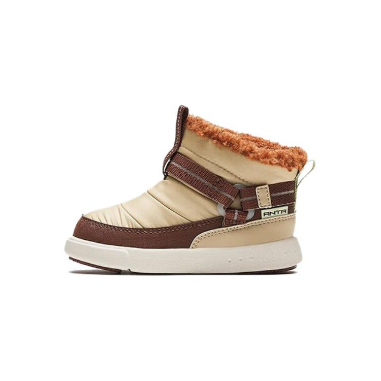 Anta Kids Versatile Daily Shock Absorbing Wear Resistant High Top Walking Shoes Baby Shoes Brown A312340066-2