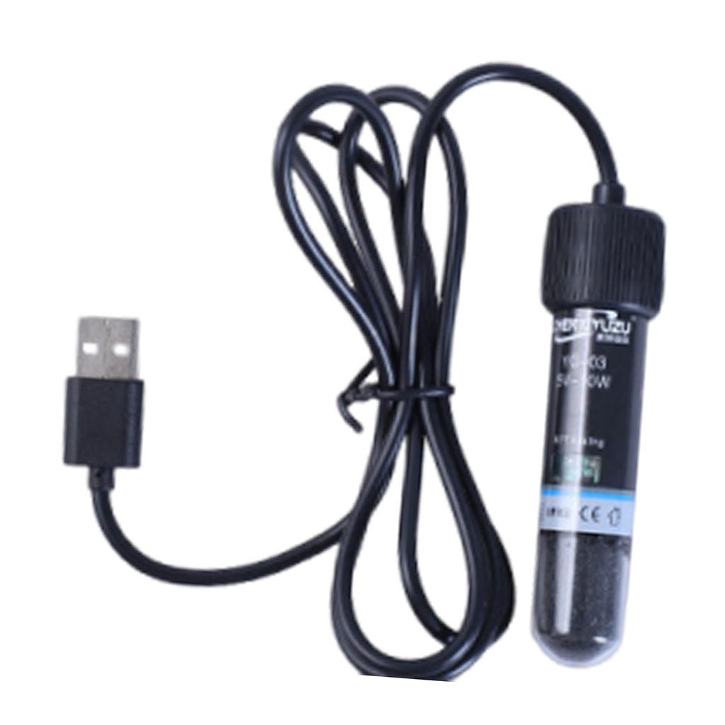 Aquarium Heater 2A Black 5V Sturdy Space Saving Fish Tank Heater Portable Fish Tank Heating Rod Smart Control