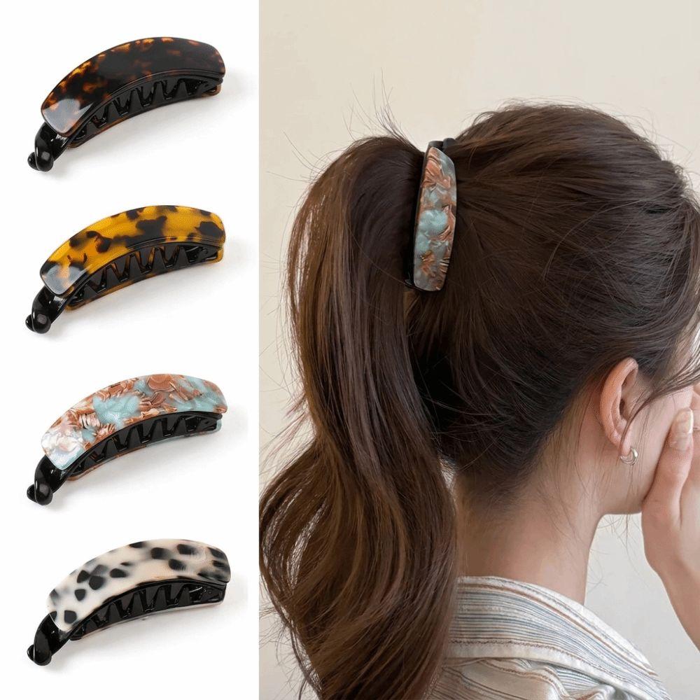 Spring Hinge Banana Hair Clip Curved Banana Shape Hair Barrette Hair Claw Clip Half up Styles