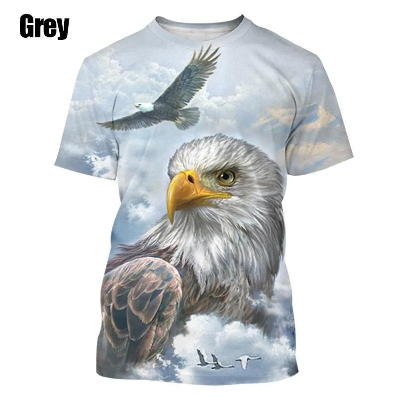 

Літня прохолодна футболка з 3D-друком Eagle Нова мода для чоловіків з круглим вирізом і короткими рукавами XXXXXL