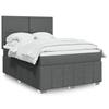 Box Spring Bed with Mattress Dark Gray 140 X 190 Cm Fabric