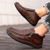Men's Outdoor Casual Shoes Slip-on Flats Leather Shoes High-top Shoes Large Sizes Ankle Boots Formal Shoes 38-50