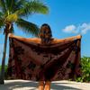 Brown Floral Vine Pattern Quick Drying Bath Towel Microfiber beach towel - light weight swimming camping  yoga beach out