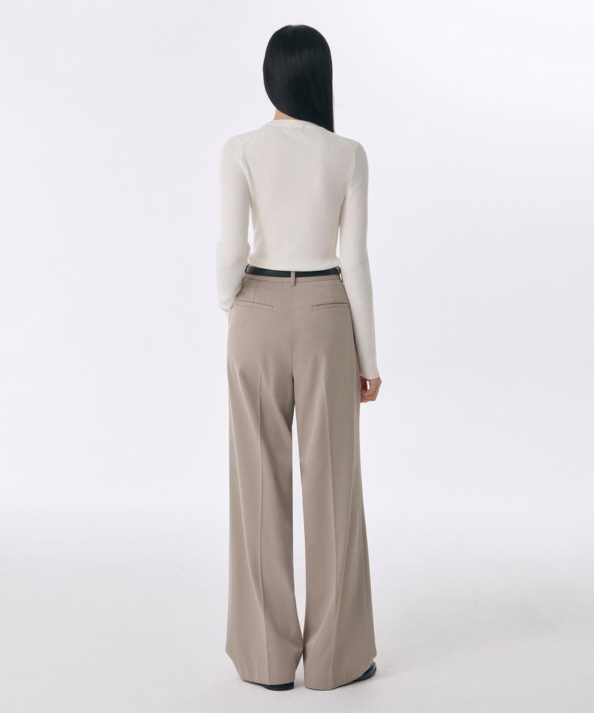 MUSINSA STANDARD WOMAN Women'S Heavyweight Brushed Deep Tuck Wide Slacks [Light Beige]