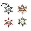 Lightweight Wooden Xmas Tree Hanging Set 4 Pcs Christmas Snowflake Ornaments, Rustic Decoration with Decorative Shapes for Gift Tags Elk Village House