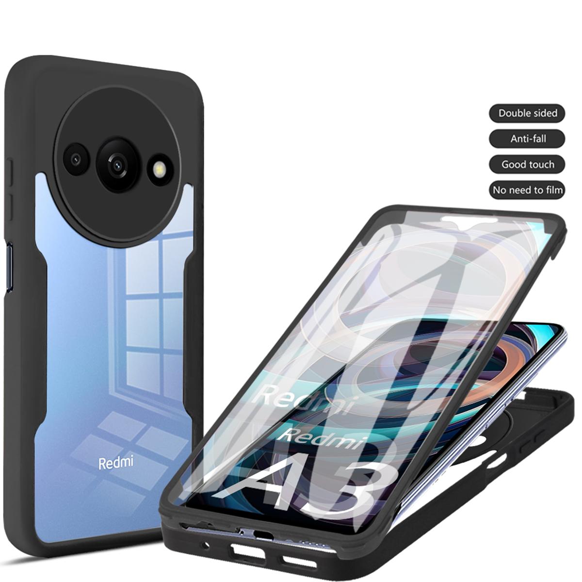 Для Xiaomi Redmi A3 Чехол Redmi A3X Чехол для телефона Чехол для защиты всего тела Защитный 360 Двусторонний Чехол Funda Coque Capa Redmi A3 gray