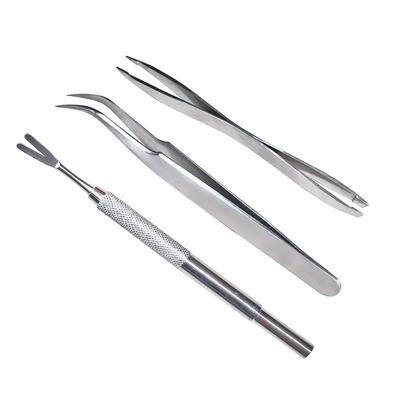 3 Stück Haustier Flohbehandlung Zeckenentfernungswerkzeuge Set Edelstahl Gabel Pinzette Klemme Set für Hund Katze