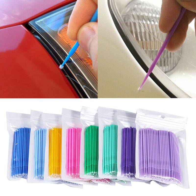100Pcs/Lot Brushes Paint Touch-Up Up Paint Micro Brush Tips Auto Mini Head Brush Car Parts Beauty Eyeliner Makeup Brush