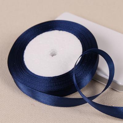 22meter/roll Navy Blue Polyester Satin Ribbon Chrismas Wedding Party Prom Decoration Cake Wrap Ribbons DIY Hair Accessories Bow