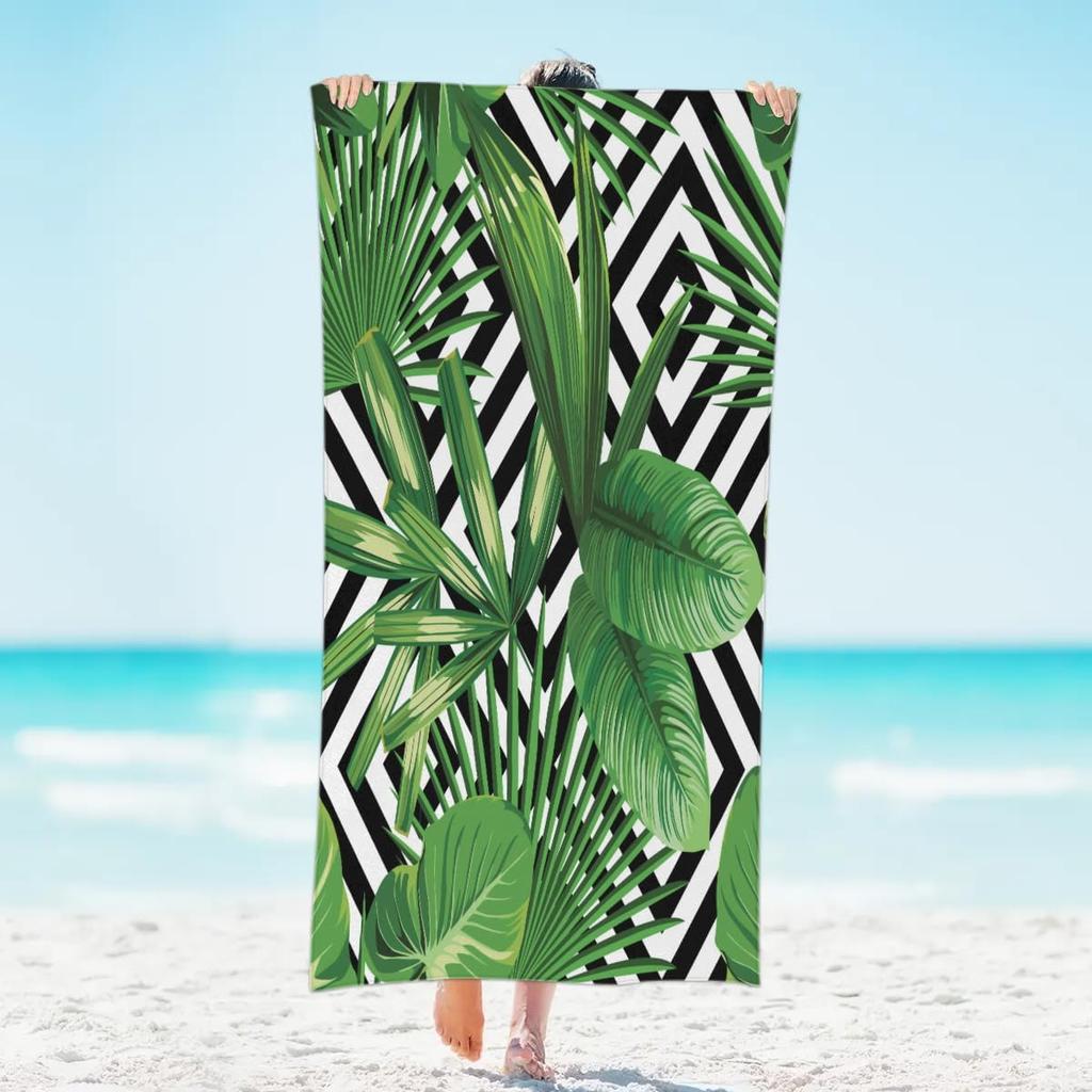 Skull Brightly Colored Flower Beach Towel, Large Microfiber Quick Dry Lightweight Pool Bath Towels Sand Free Beach Blanket for