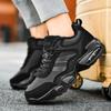 Men's Shoes Black Red Cushion Elastic Fashion Casual Shoes Winter Outdoors Cotton Shoes Warm Waterproof Antiskid Plush Sneakers