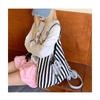 Shoulder bag summer large capacity striped canvas bag wind simple lazy fashion tote bag commuter versatile