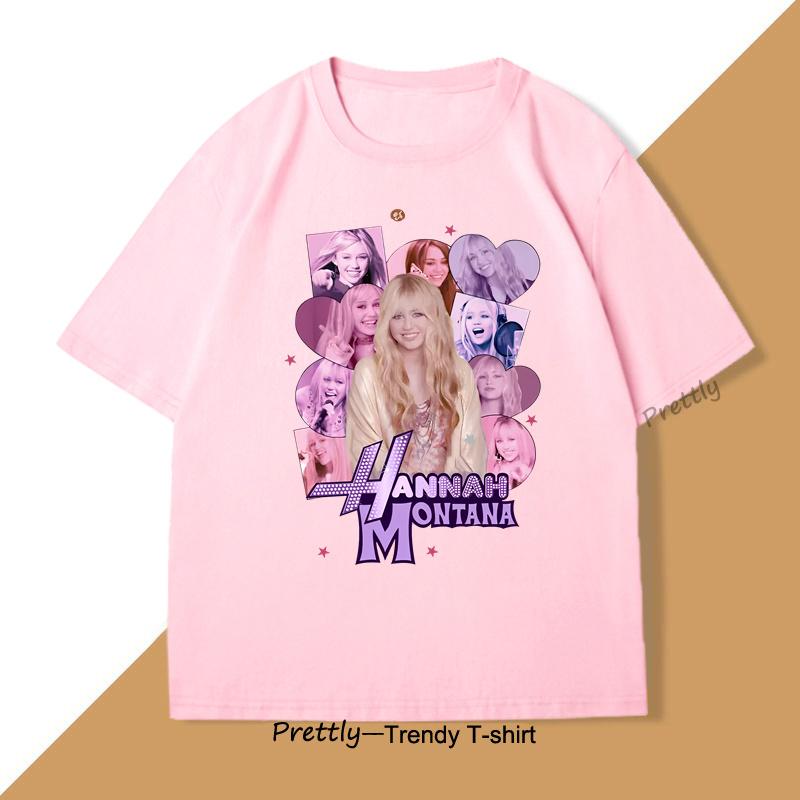 Hannah Montana T Shirt Printed Cotton Short Sleeved Tshirt Unisex Unisex Trendy Loose Unisex Top Casual Tshirt Summer Loose Tees