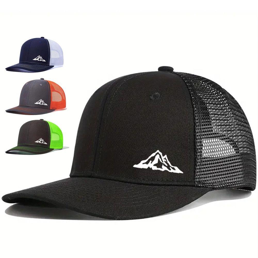 Retro Bergkette Stickerei Baseballkappe Verstellbar Hip-Hop Netzkappen Sonnenschutzmützen für Männer Frauen