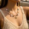 Collana con Ciondolo Multi-elemento Oceano per Donna Bohemia Conchiglia Stella Marina Perla Sintetica Collana Gioielli Estivi alla Moda Regali