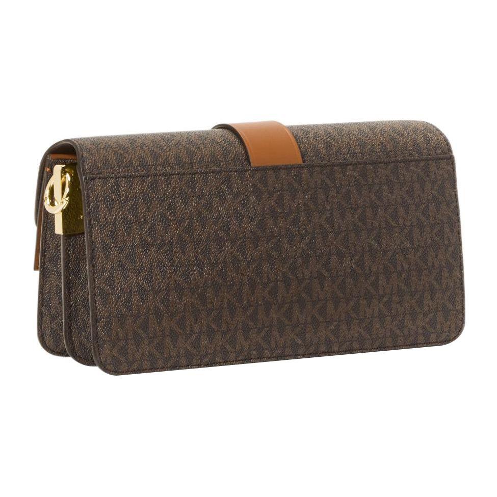 

Michael Kors Greenwich Classic Monogram Print Commuter Fashion Design Flap Canvas And Leather Tote Crossbody Shoulder Bag 30H1GGRL8V-BRN-ACORN Basic Set (Bag+Dust Bag)