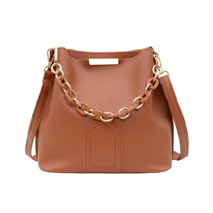 Tote Bag Solid Color Bucket Bags Crossbody Bag Versatile Fashion Leather Handbag