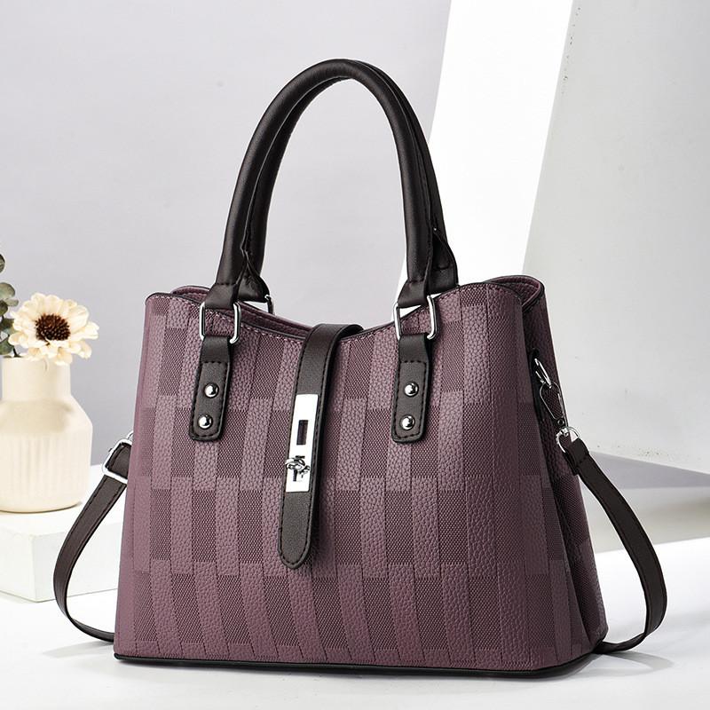 

Chic Fashionable Women s Bucket Bag In Elegant Stone Pattern For Stylish Moms Stripe Purple