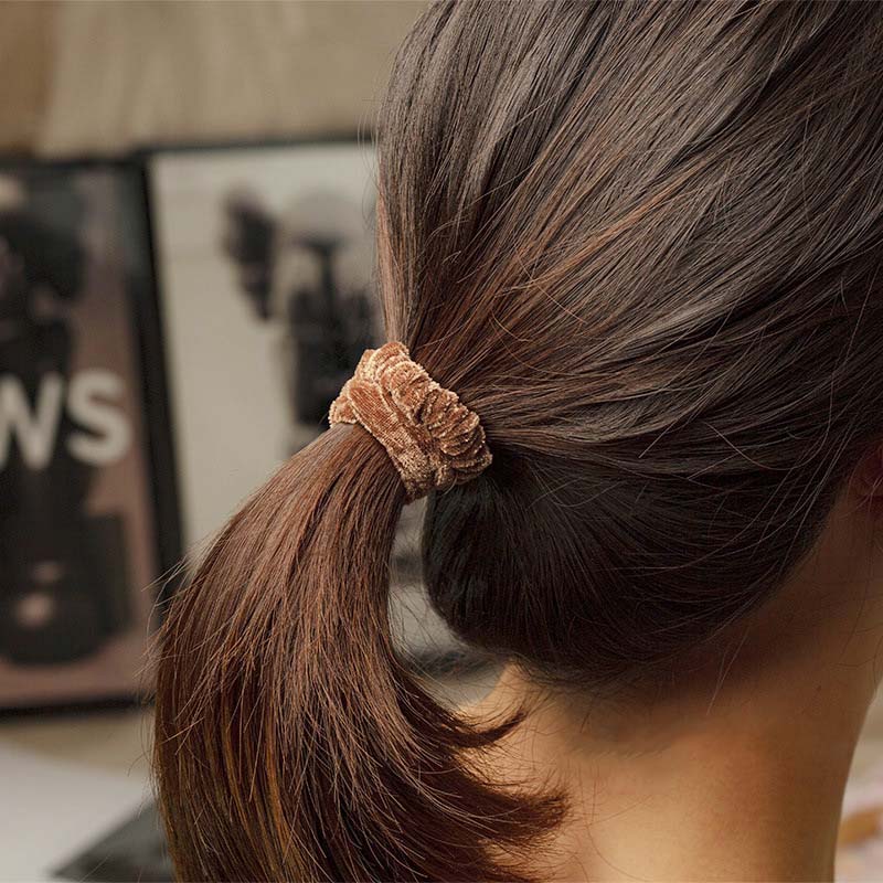 New Winter Solid Color Plush Hair Rope for Women Girls Simple Elastic High Ponytail Rubber Band Hair Accessories