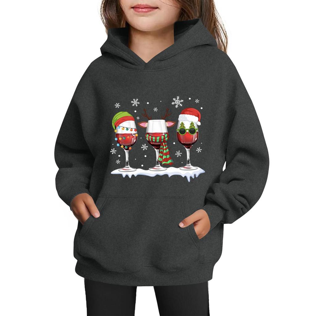 Sweatshirts For Teen Girls Hoodies Long Sleeve Drawstring Pullover Cute Printed Oversized Hoodie Christmas