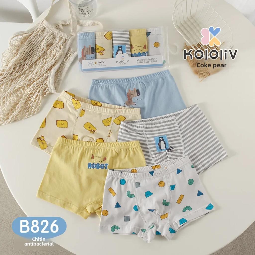 Coke Pear Jungen-Boxershorts aus Baumwolle – Mittelhohe Unterwäsche für Schüler und Kleinkinder