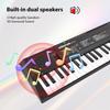 Btuty 61-Tasten Elektronisches Keyboard Klavier Doppellautsprecher 8 Töne 5 Rhythmen 5 Schlagzeug Percussions 6 Demo-Songs Mikrofon Inklusive 2 Stromversorgungsmodi Anfänger