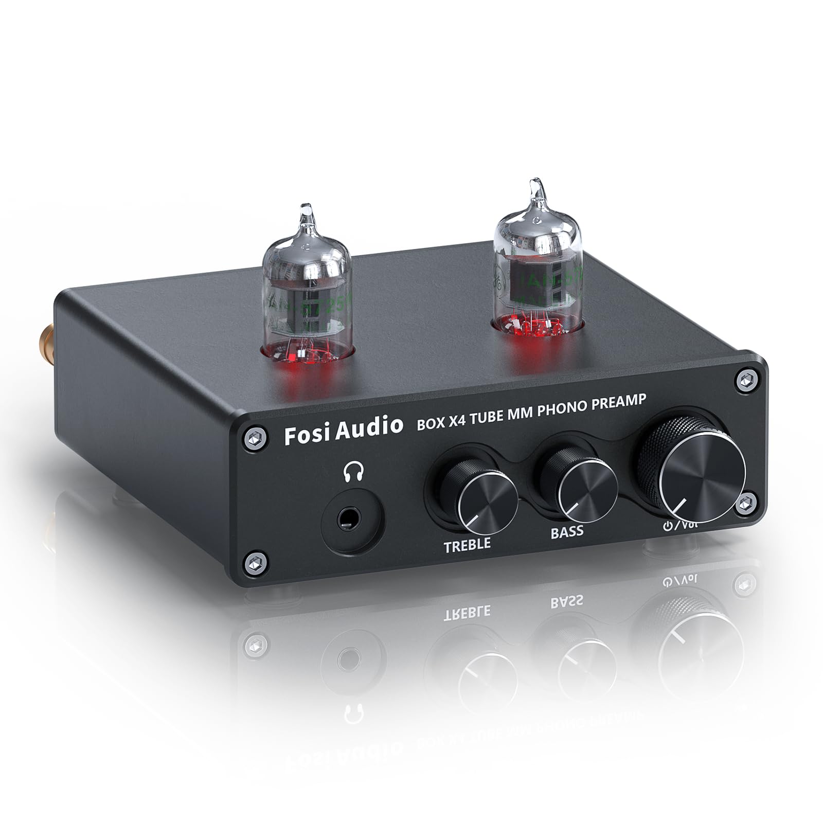 

Fosi Audio BOX X4 Phono Preamplifier Headphone Amplifier with 6J1 Vacuum Preamplifier for MM Turntables and Preamplifier for Record with and Treble чорний