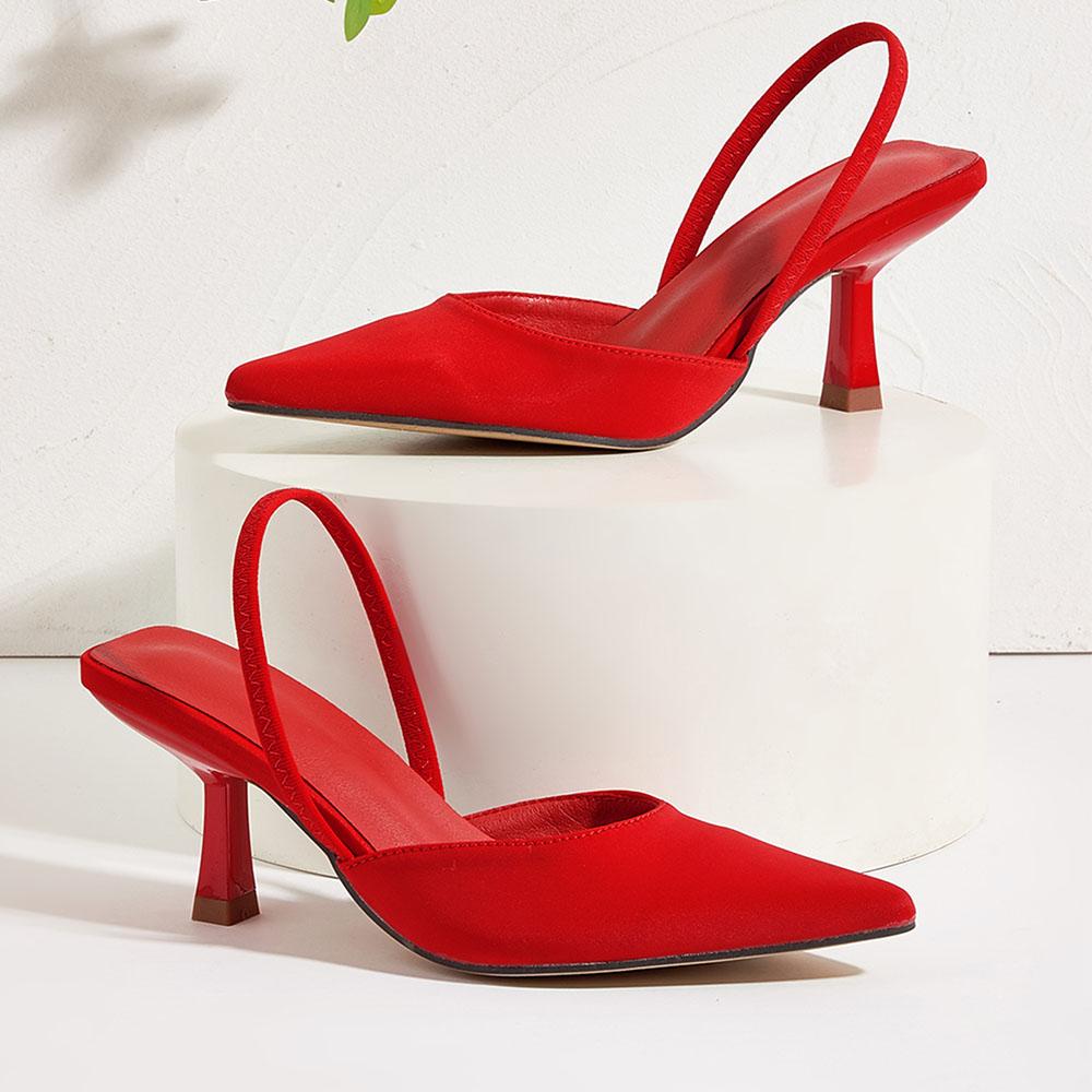 

Женские босоножки-лодочки с острым носком на каблуке-рюмочке, весна-лето, элегантные офисные женские сексуальные босоножки для вечеринок, свадебные туфли, большой размер 43 35