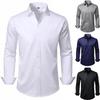 Men's Slim-fit Long-sleeved Business Shirt - Formal Black or White