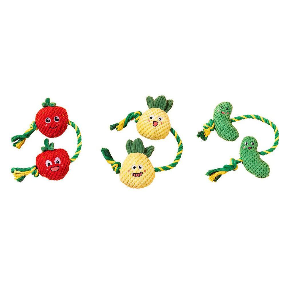 Bite-resistant Dog Plush Toy Knot Training Chew Dog Dental Cleaning Toy Builtin Squeaker Sound Making Dog Sound Squeaky Toy
