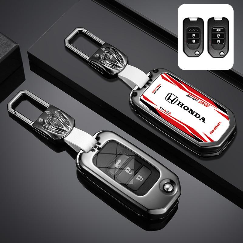 New Racing Style Car Remote Key Case Cover Keychain For Honda Civic HRV CRV XRV CR-V Crider Odyssey Pilot Fit Accord Accessories