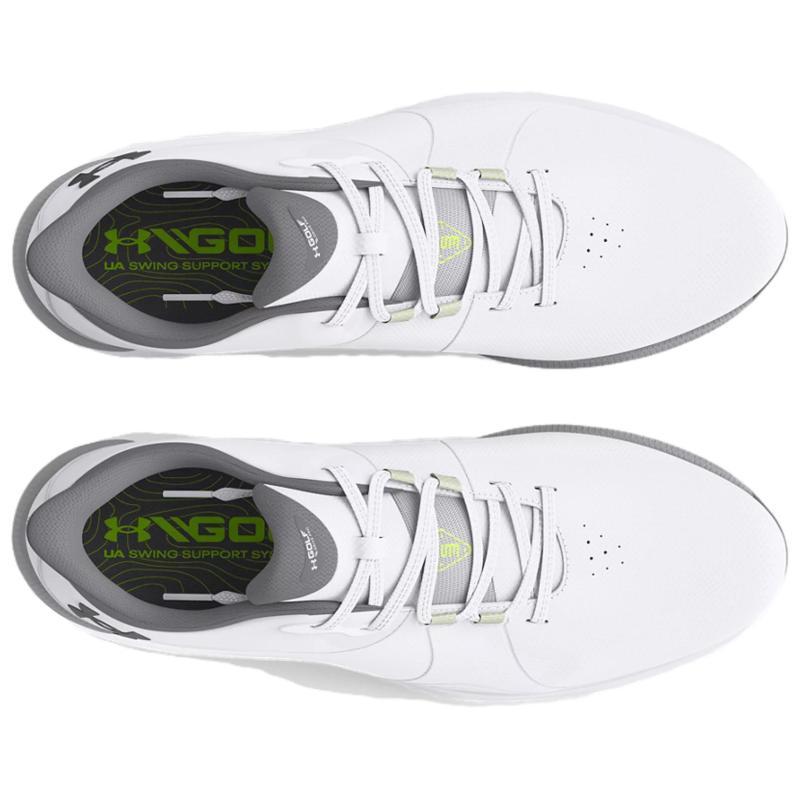 Under Armour Drive Pro Spikeless Golf Wide 'White Metallic Gun Metal' Sneakers 3026921-100