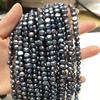 1String, Black Natural Freshwater Pearls, Handmade Nugget Pearl Beads for Jewelry Making DIY Crafts (Beads 6-7mm, 7-8mm, Length 36cm)