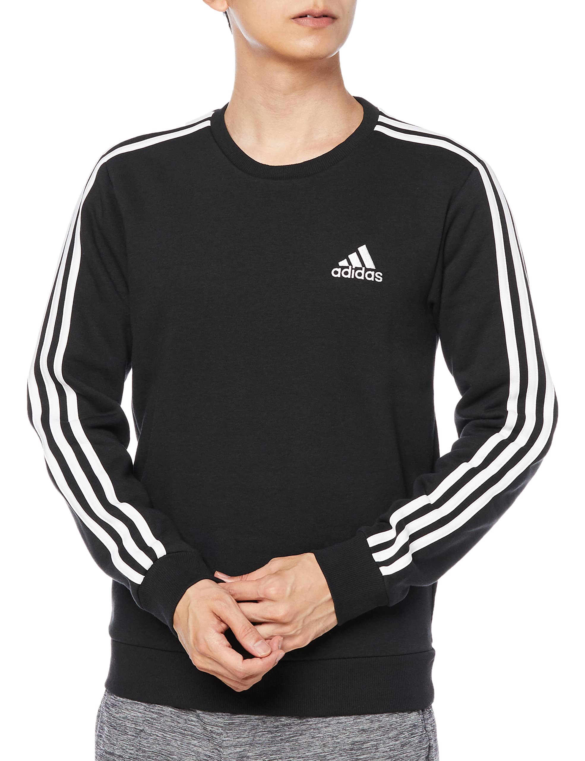 

Adidas Sweat Essentials Fleece Sweatshirt 31305 O 3-Stripes Men s Black/White (GK9106)