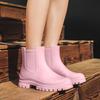 Women's Mid-Calf Waterproof Fashion Rain Boots - Korean & British Style, Non-Slip, Wear-Resistant Rubber Shoes for Daily Wear.