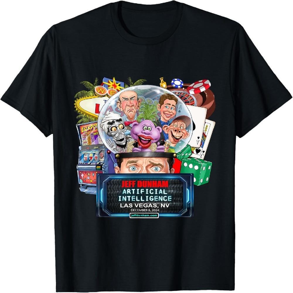 

Jeff Dunham Black Unisex T-Shirt, Small, Short Sleeve, Classic Fit, Cartoon Pattern, Licensed Tour Design XXXXXL чорний