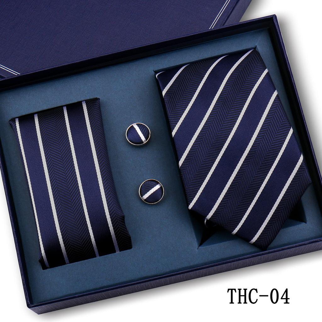 Men'S Business Tie Pocket Square Scarf Gift Box Set Formal Wedding Professional Shirt Trendy Tie Worker