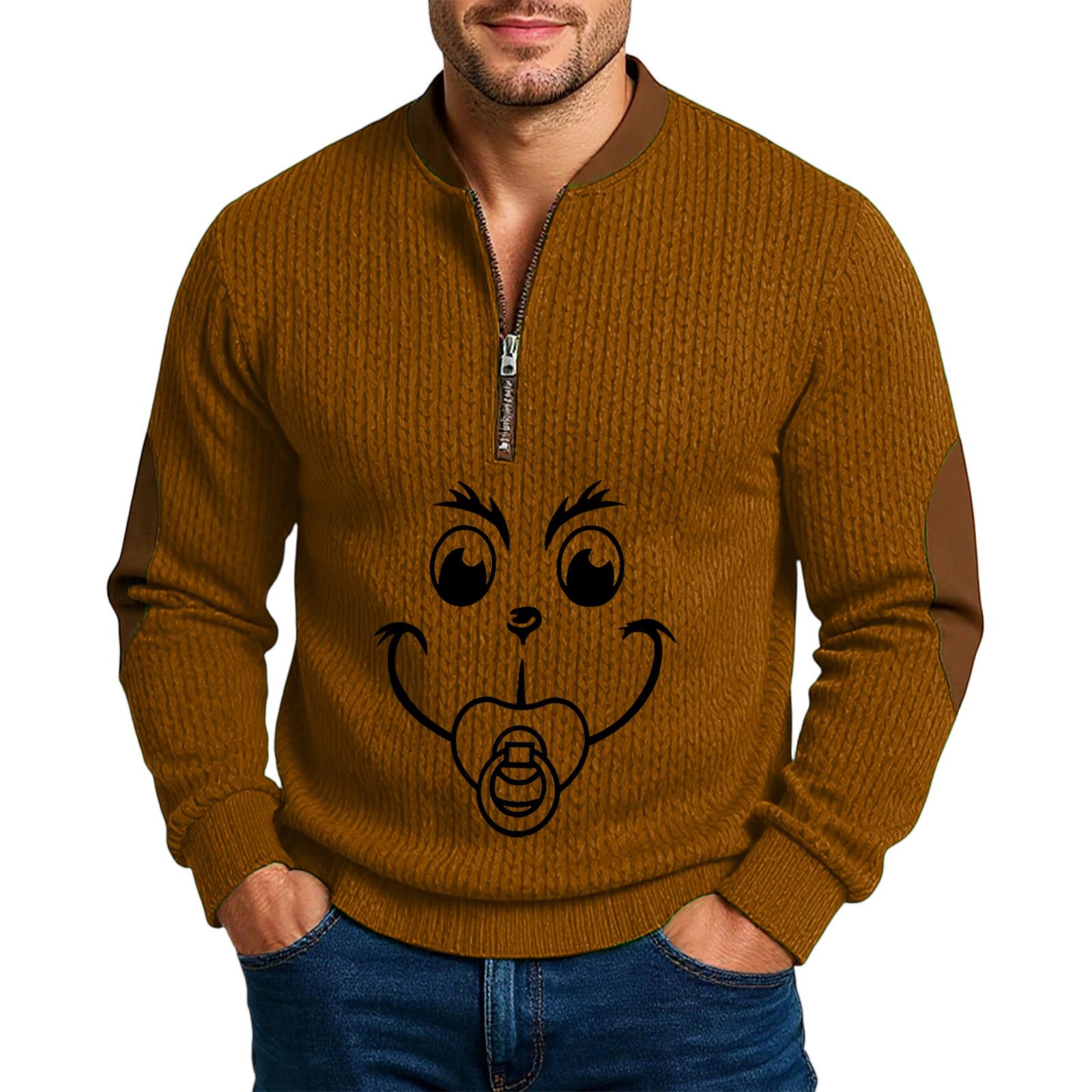 

Мужская спортивная толстовка с длинным рукавом на молнии для активного отдыха M коричневый