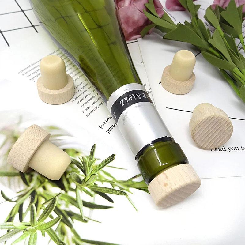 Wine Corks T-shaped Wine Corks Reusable Wine Corks Wooden and Rubber Bottle Corks Sealing Stoppers Beer Bottle Corks Crafts