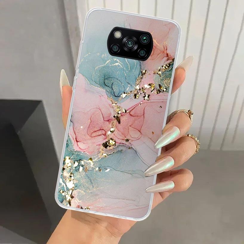 

Fashion Gold Pink Geometric Marble Phone Case for Xiaomi Poco X5 X6 X7 Pro F7 Ultra M7 Redmi 15 15C 13 13C 12 12C 10 10A 10C 9 9 Xiaomi Poco X7