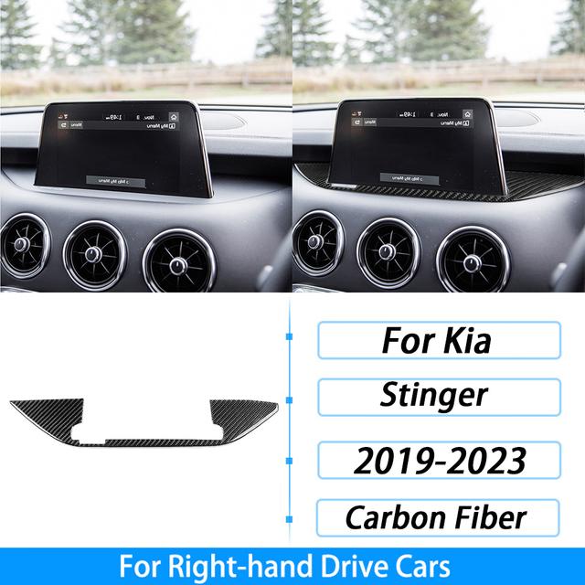 Pentru Kia Stinger - Acoperire Ornament Panou Bază Ecran Navigație Fibră de Carbon Reală Accesorii Autocolant Decor Interior Auto