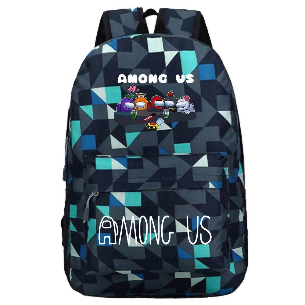Stylish Among Us Backpack With Starry Background Perfect For Boys And Girls