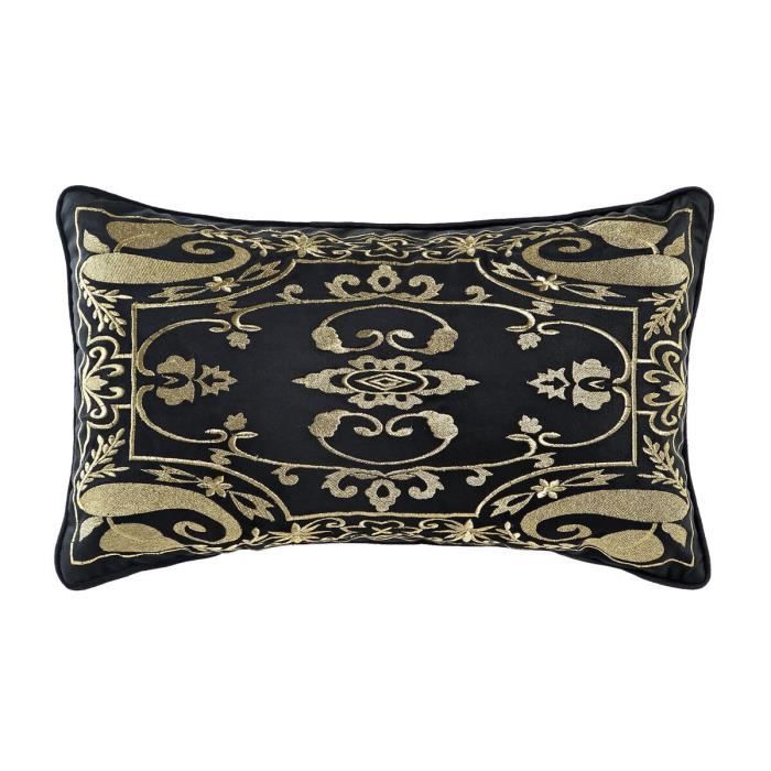 Cushion - 50 X 10 X 30 Cm - Polyester - Black - Elegance - Chic