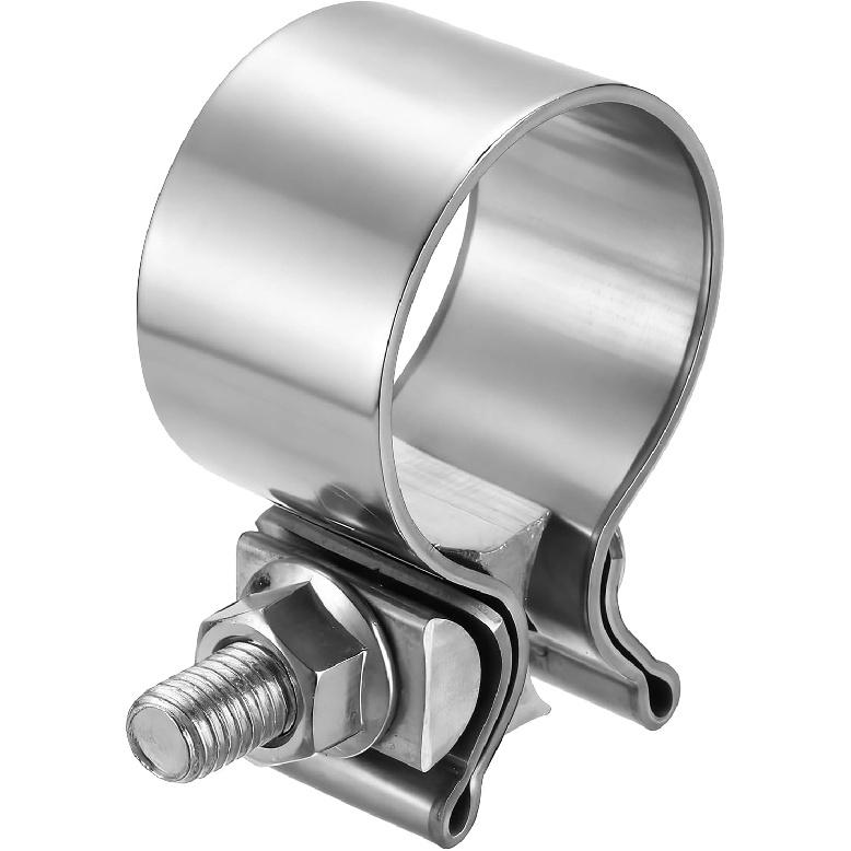 HARFINGTON 410 Stainless Steel Exhaust Clamp 2.48" Butt Joint Narrow Band Muffler Seal Exhaust Narrow Lap Butt Clamps for Pipes Muffler Converters