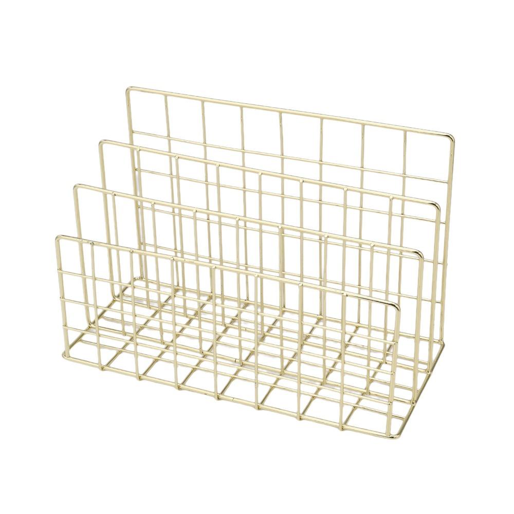 Metal Book Record Holder Durable Document Storage Shelf File Sorter Organizer  Desk Accessories